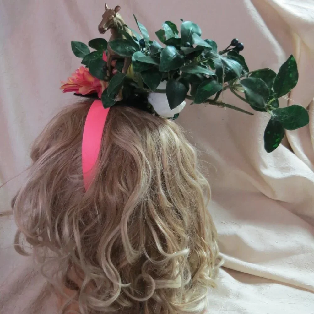 Wild Fun Kentucky Derby Headband Hat, Horse, Floral,  Equine Hat - Picture 5 of 8